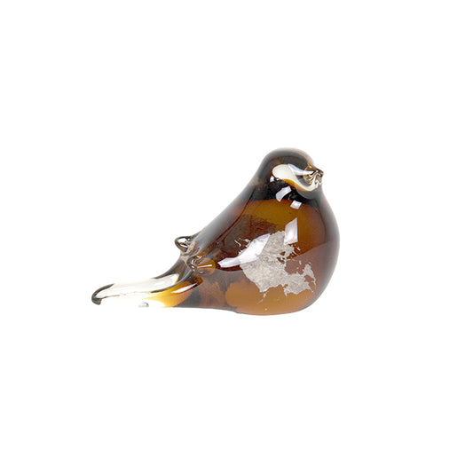 Hyde Glass Bird Amber/White - Deb's Hidden Treasures
