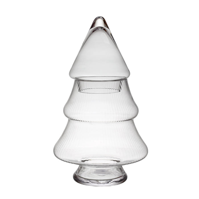 Ribbed Glass Lidded Christmas Tree