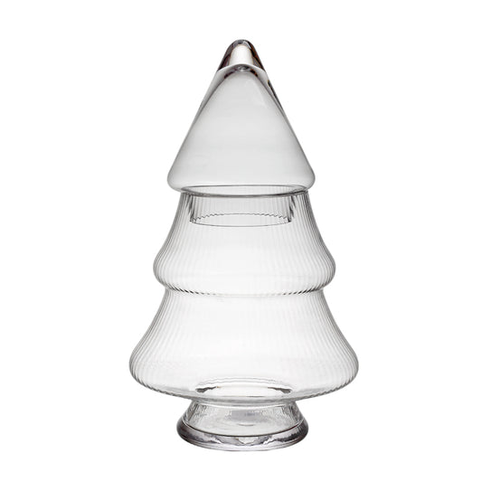 Ribbed Glass Lidded Christmas Tree