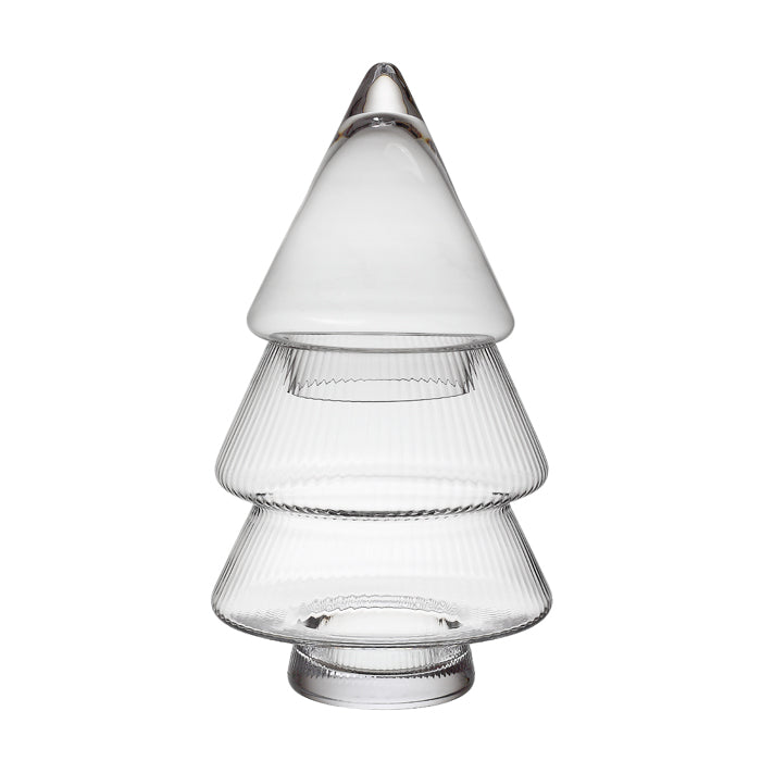 Ribbed Glass Lidded Christmas Tree