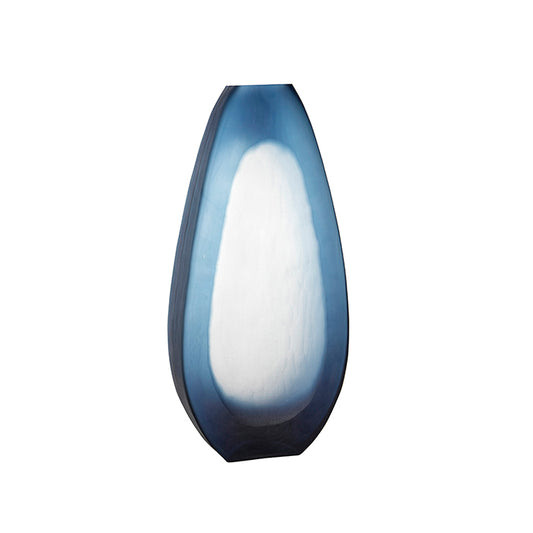 Vass Glass Teardrop Vase Blue/White - Tall - Pure Homewares