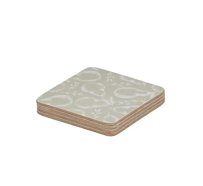 Pear Square Cork Coaster - Set of 4 - Assemble