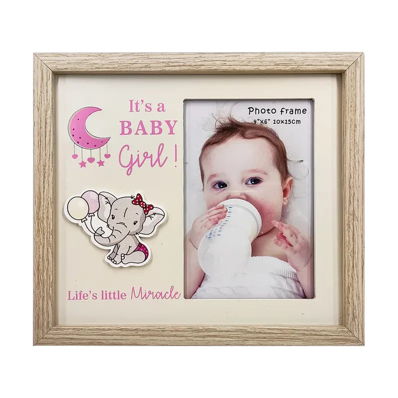 Baby Photo Frame - Blue or Pink Elephant - Deb's Hidden Treasures