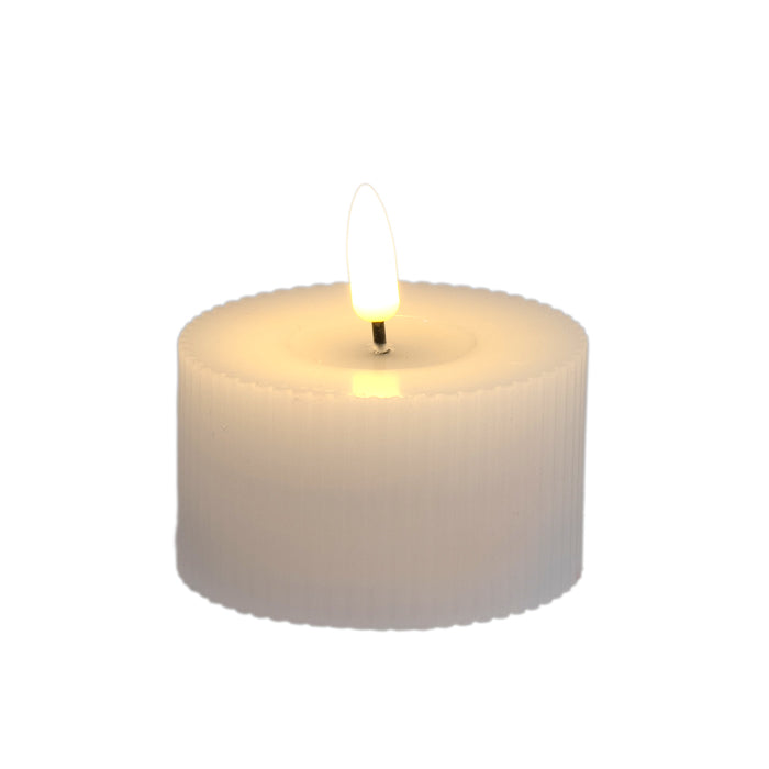 Aura LED Ribbed Christmas Candle