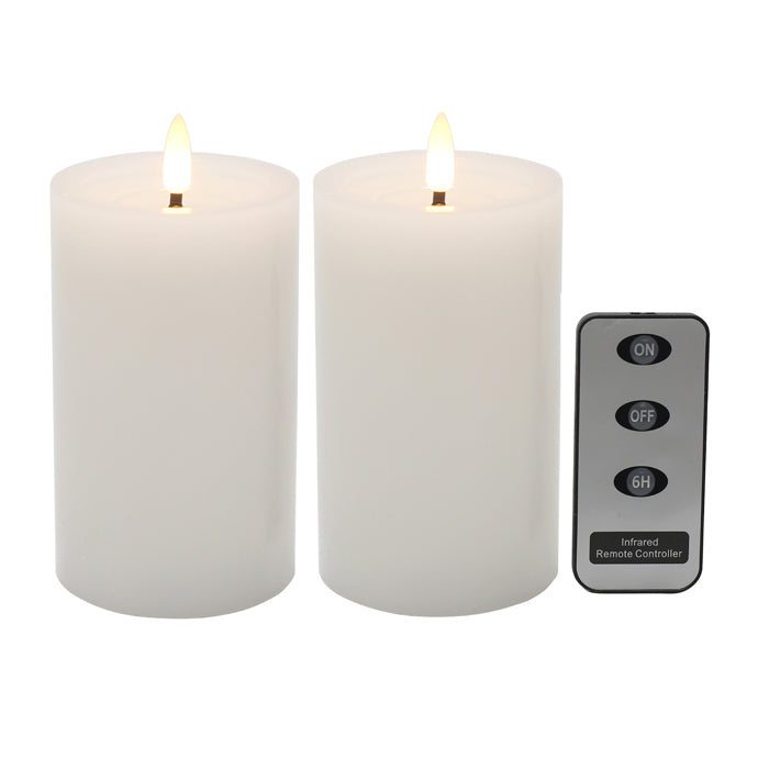 LED Pillar Candle Set of 2 w/ Remote