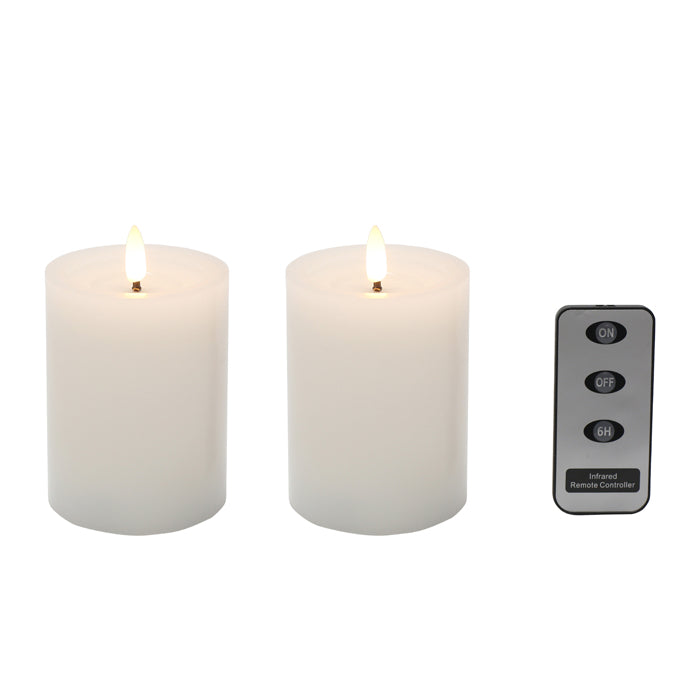 LED Pillar Candle Set of 2 w/ Remote