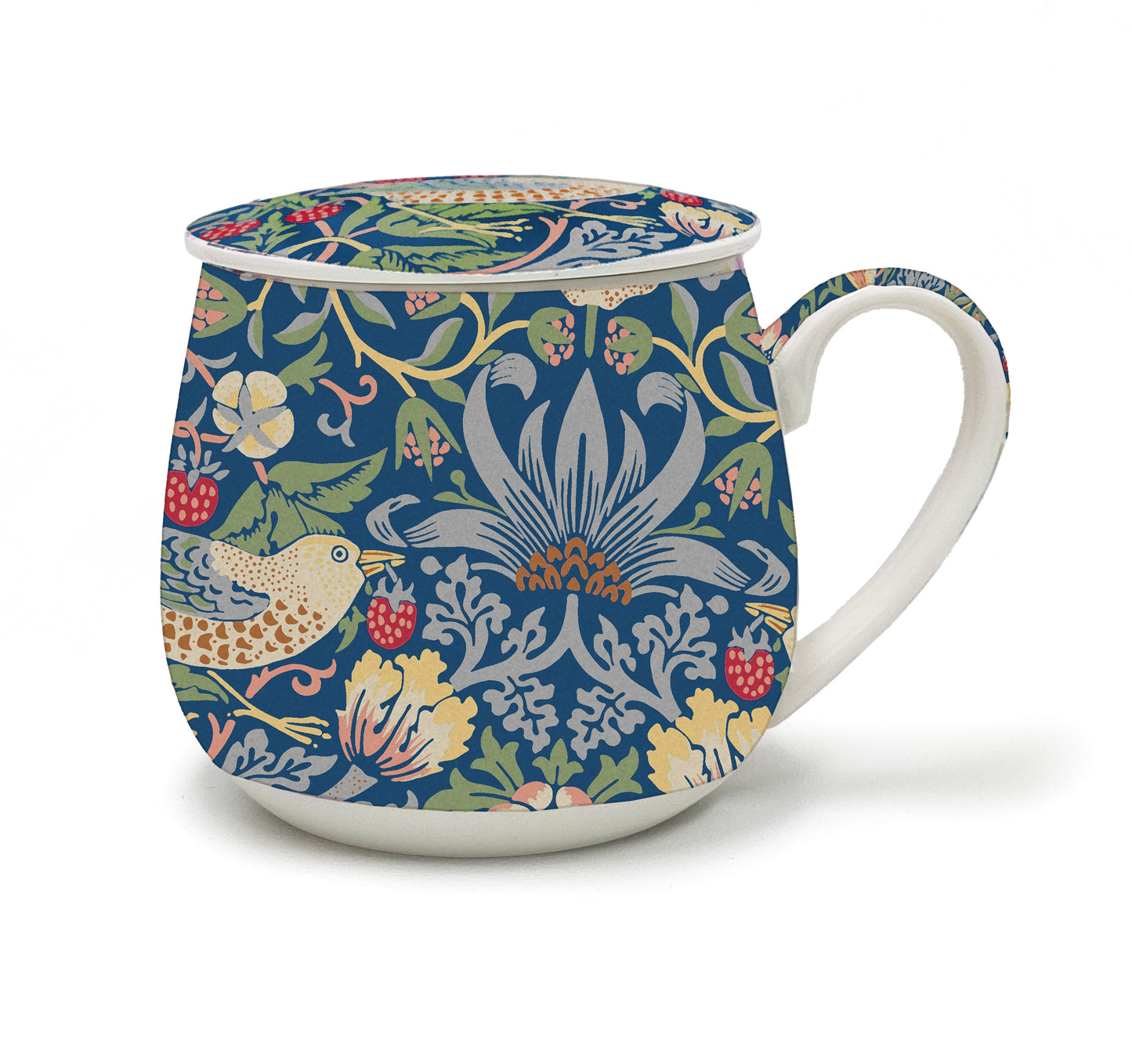 Tea Infuser Mug - Strawberry Thief - Deb's Hidden Treasures