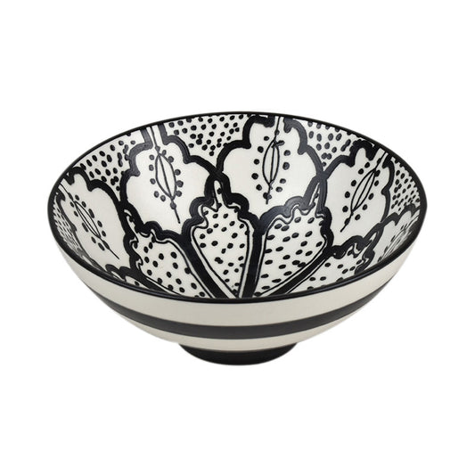 Aleah Ceramic Bowl - Black and White - Casa Regalo