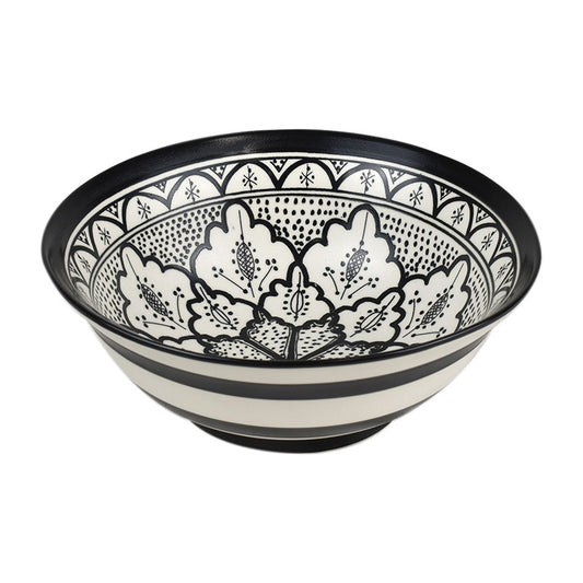 Aleah Ceramic Bowl Medium - Black and White - Casa Regalo