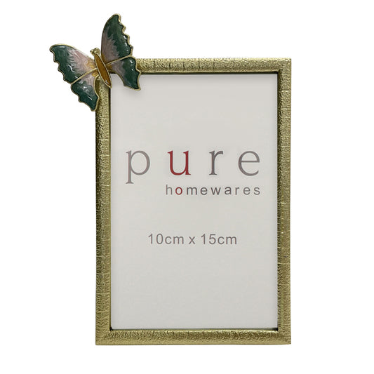 Daisy Pewter Gold Frame with Butterfly - Pure Homewares
