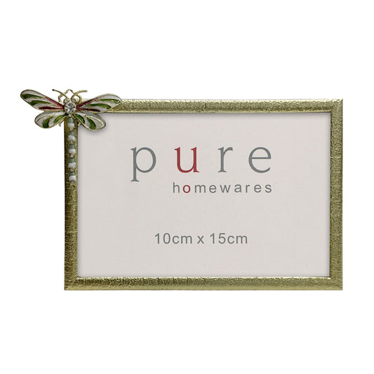 Daisy Pewter Gold Frame with Dragonfly - Pure Homewares