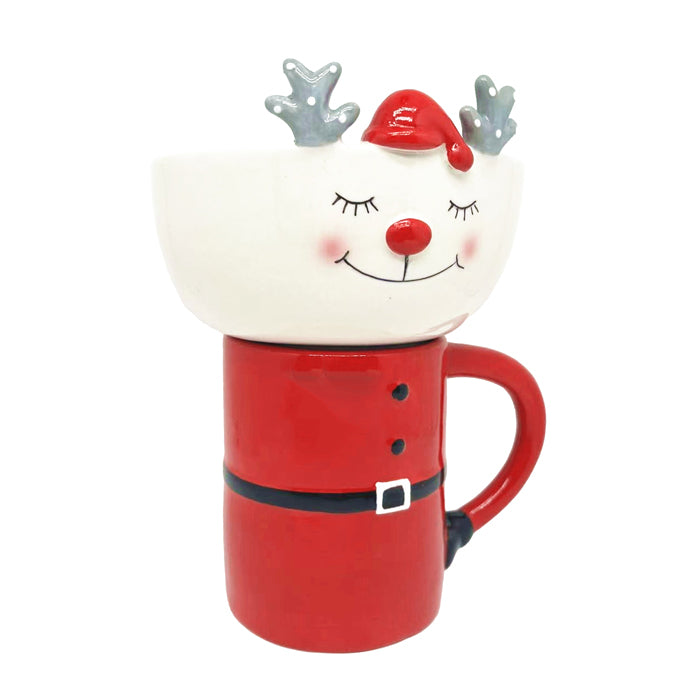 Reindeer Christmas Bowl and Mug Set