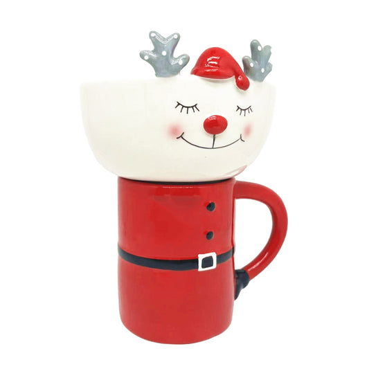 Reindeer Christmas Bowl and Mug Set