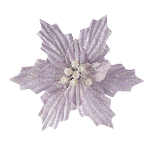 Clip-On Poinsettia - Matt Lavender