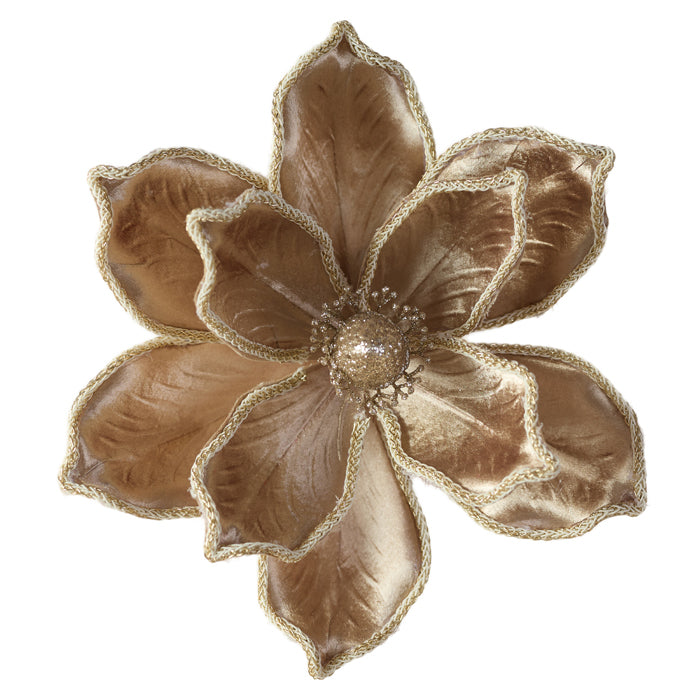 Clip-On Magnolia - Tan with Rope Edge