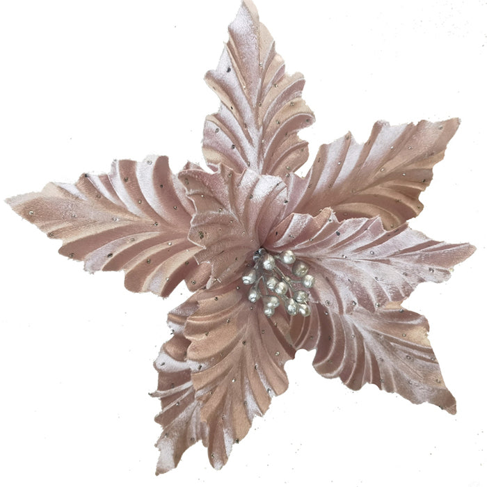 Clip-On Poinsettia - Shiny Musk