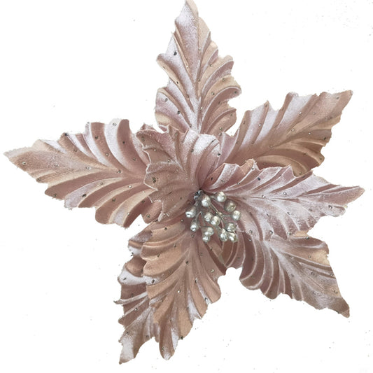 Clip-On Poinsettia - Shiny Musk