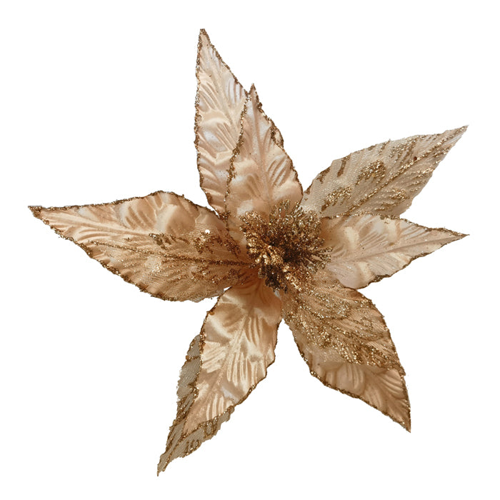 Clip-On Poinsettia - Coral Crimp Net