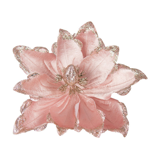 Clip-On Magnolia - Sheer Pink w/ Glitter