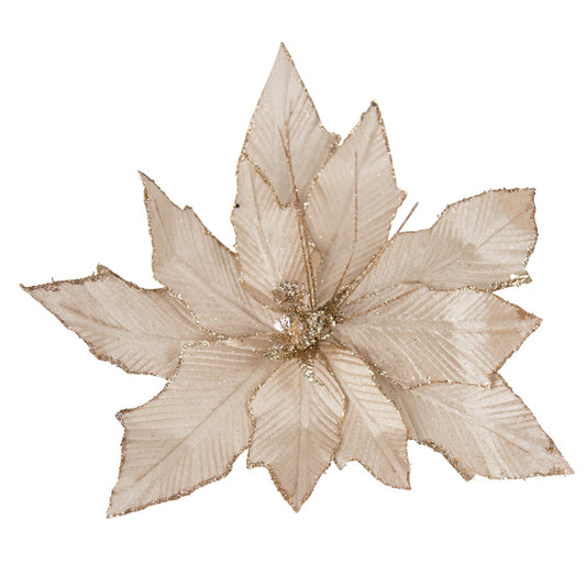 Clip-On Pansettia - Shiny Champagne 11 Leaf