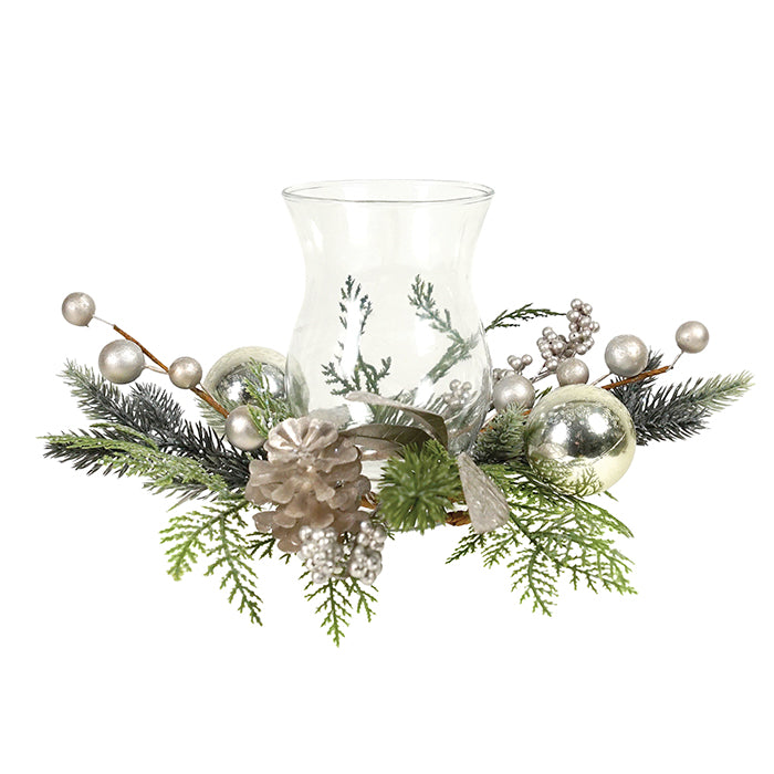 Champagne/Copper Cone Christmas Hurricane Vase