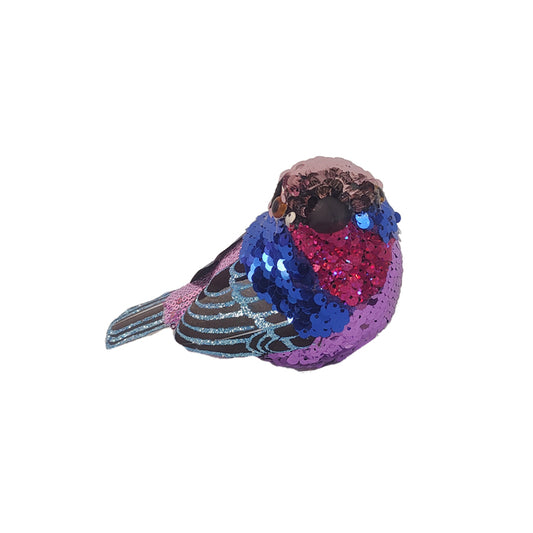 Clip-On Sparrow - Blue/Purple w/ Sequins