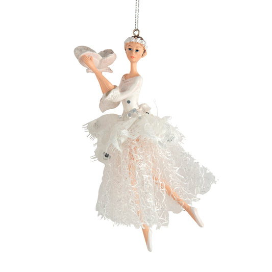 Fairy Christmas Decoration w/ White Butterfly