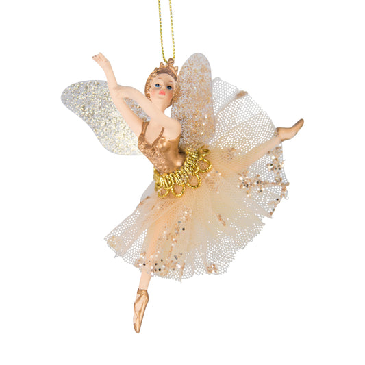 Leaping Fairy Christmas Decoration - Gold