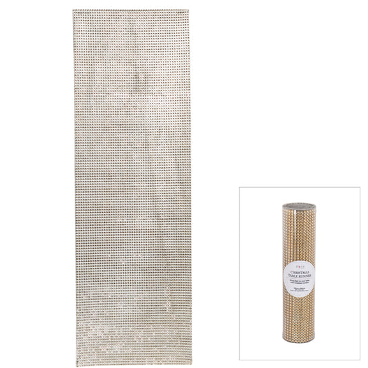 Diamonte Christmas Table Runner - Champagne