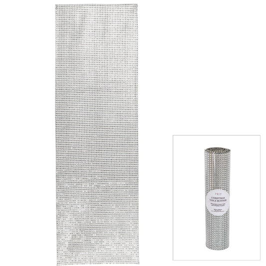 Diamonte Christmas Table Runner - Silver