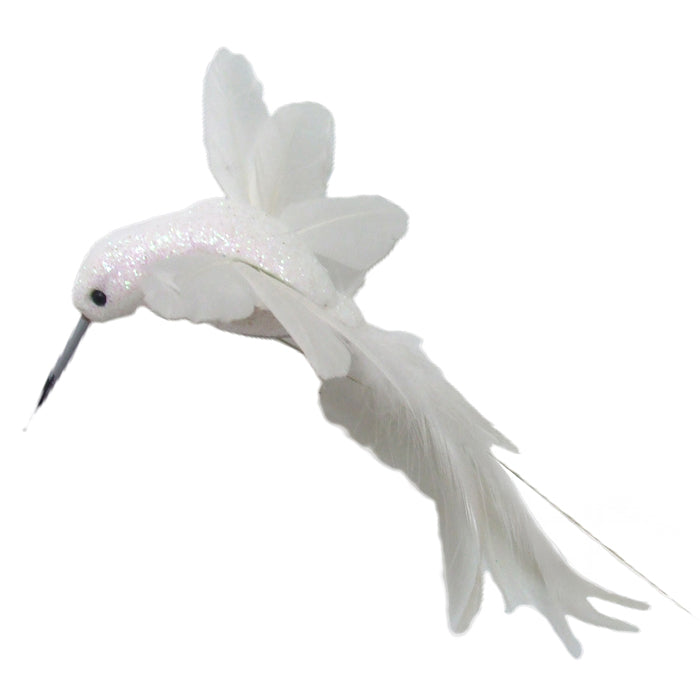 Hummingbird on Stick - White