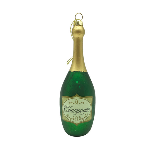 Glass Champagne Bottle Christmas Decoration