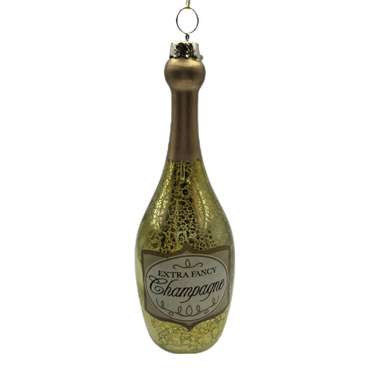 Glass Bottle Christmas Decoration - Champagne