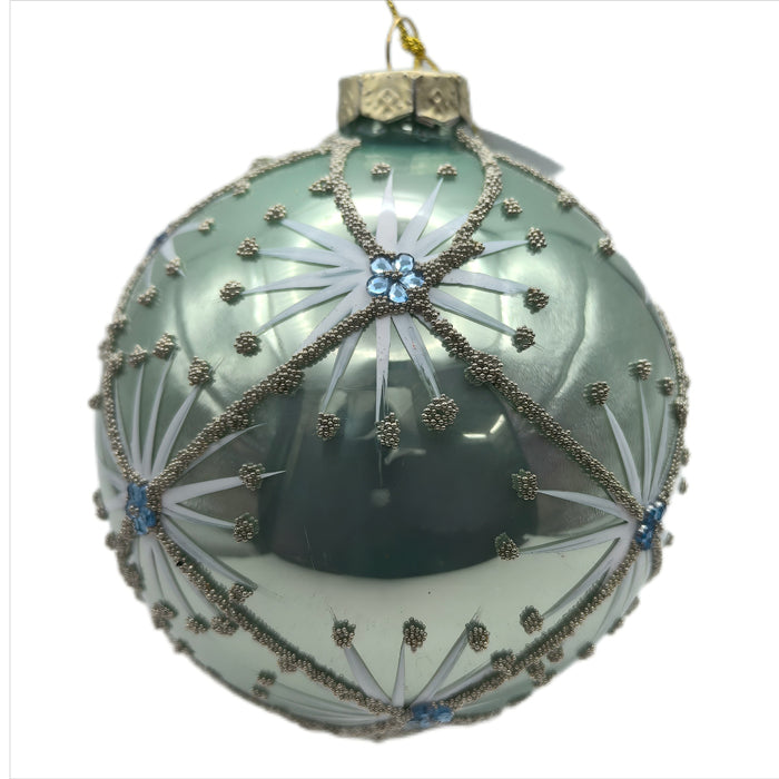 Glass Bauble Christmas Decoration - Tiffany Snowflake