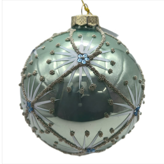 Glass Bauble Christmas Decoration - Tiffany Snowflake