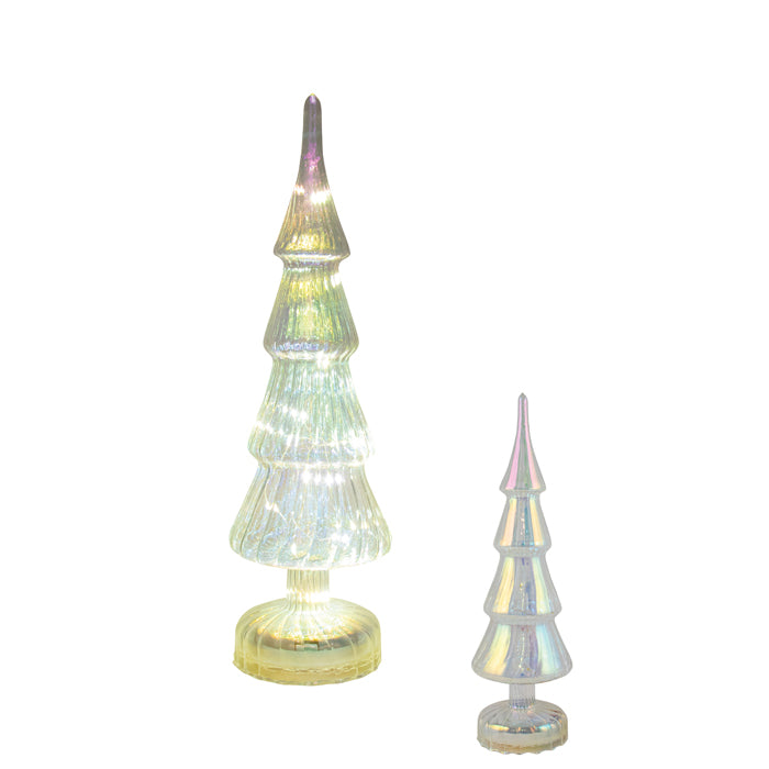 Glass Tree Christmas Decoration - Iridescent