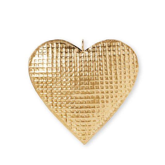 Gold Heart Christmas Decoration - Large