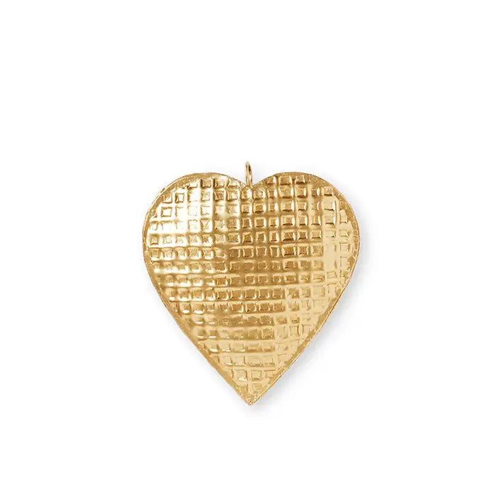 Gold Heart Christmas Decoration - Small