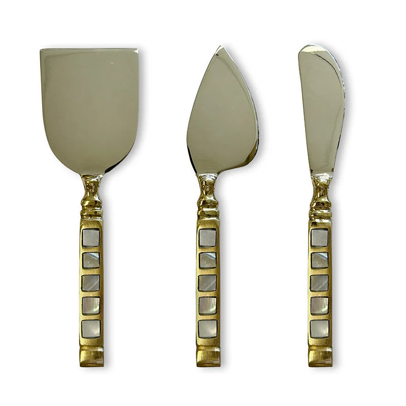 Eden Gold/Pearl Cheese Knife - Set Of 3