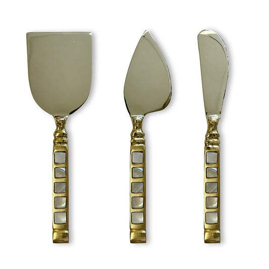 Eden Gold/Pearl Cheese Knife - Set Of 3