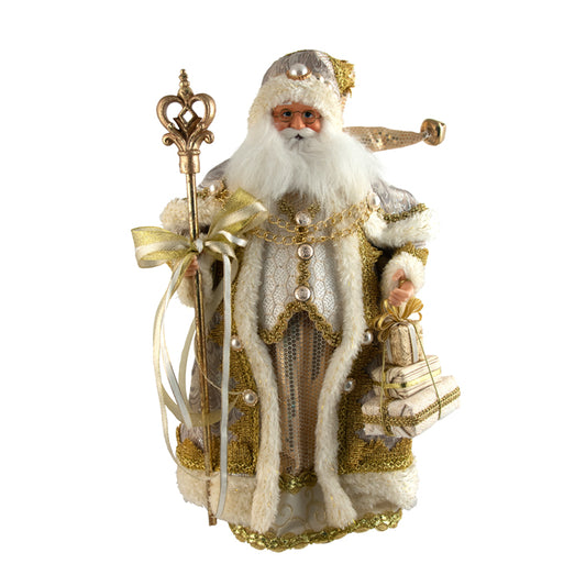Fabric Santa Cream/Gold Staff