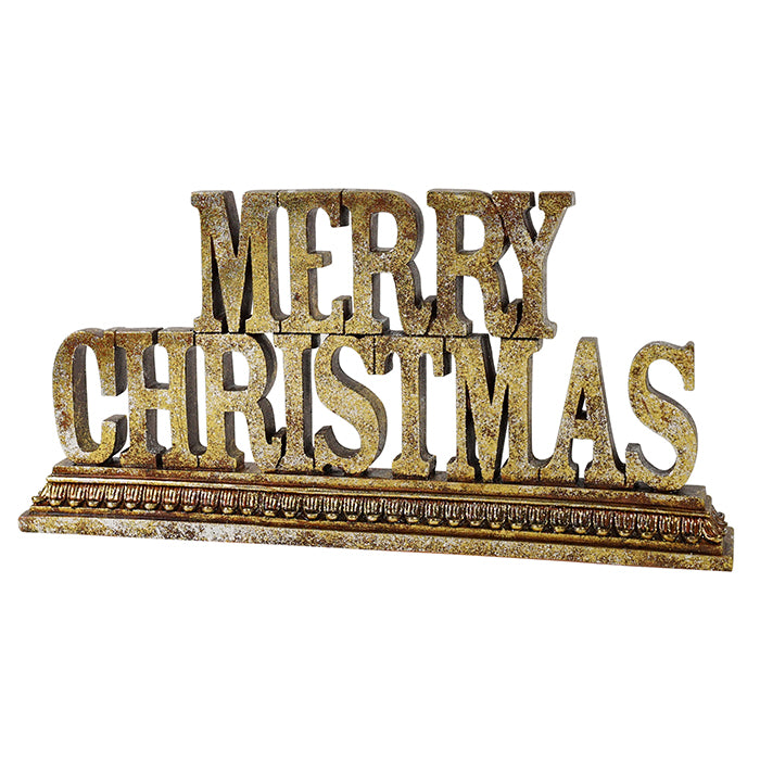 Merry Christmas Sign - Gold