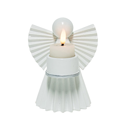 White Angel Christmas Geometric Angel Votive