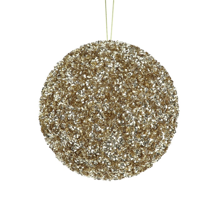 Sequin Ball Christmas Decoration - Champagne