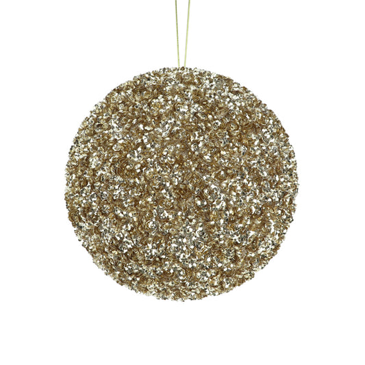 Sequin Ball Christmas Decoration - Champagne