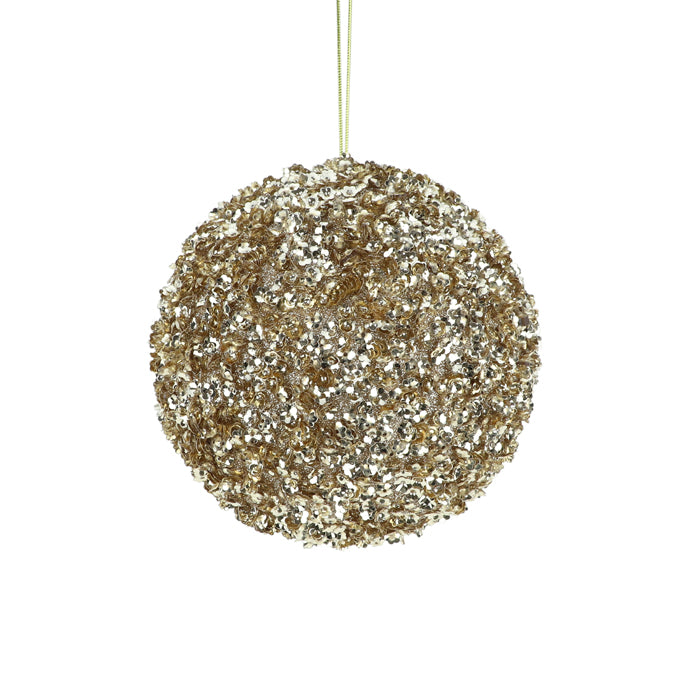 Sequin Ball Christmas Decoration - Champagne