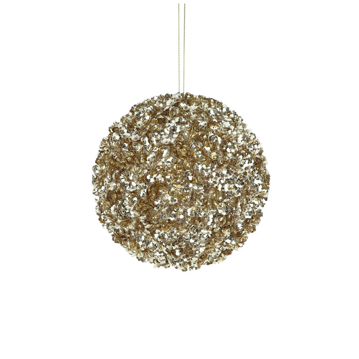 Sequin Ball Christmas Decoration - Champagne