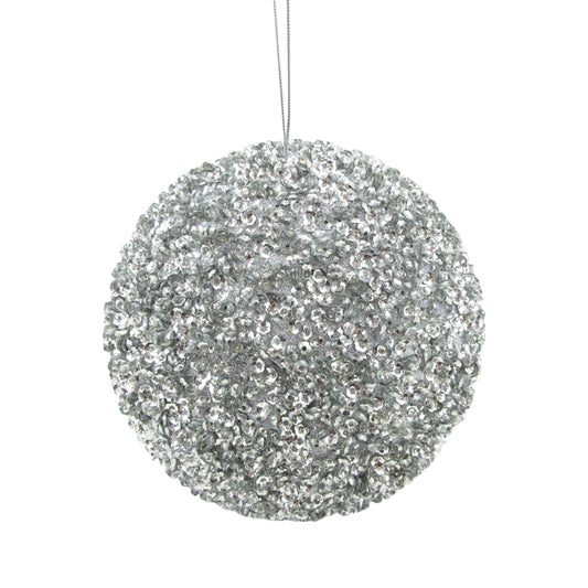 Sequin Ball Christmas Decoration - Silver