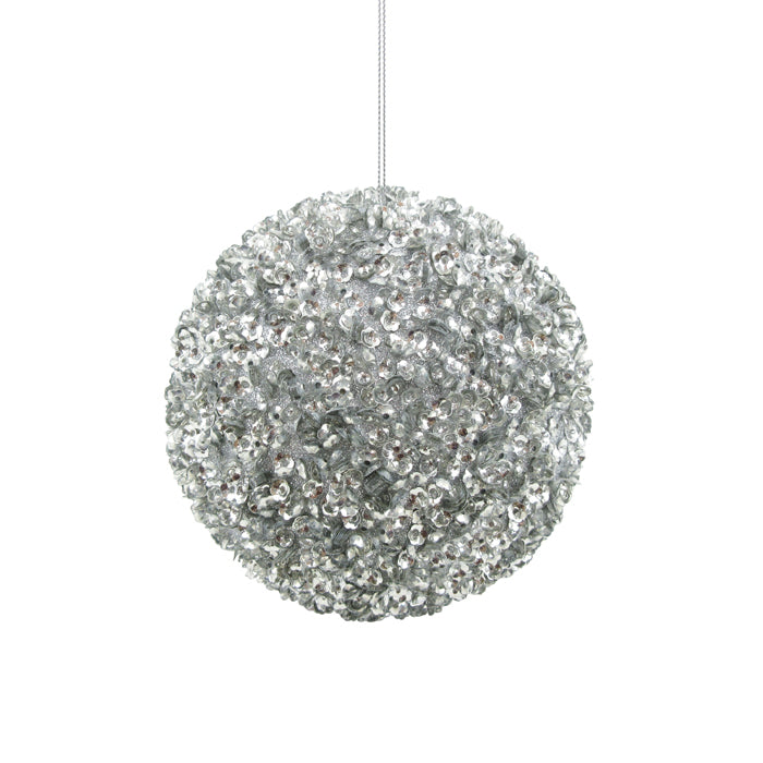 Sequin Ball Christmas Decoration - Silver