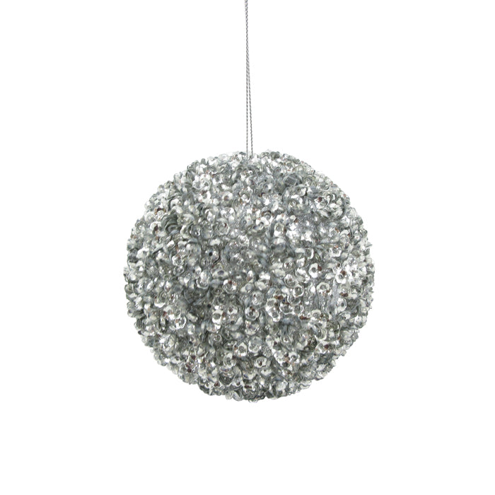 Sequin Ball Christmas Decoration - Silver